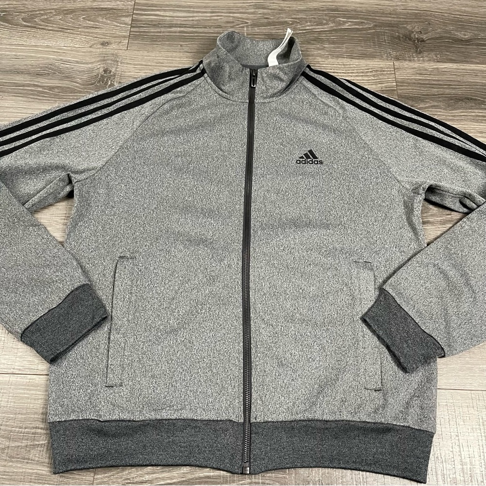 Adidas Zip Up Mock Neck Jacket Sweater Sz Small
